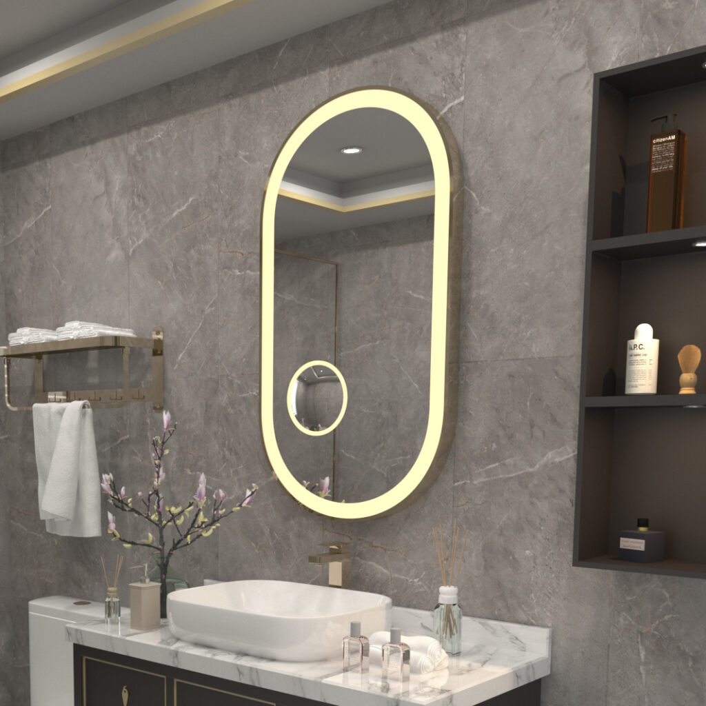led oval mirror