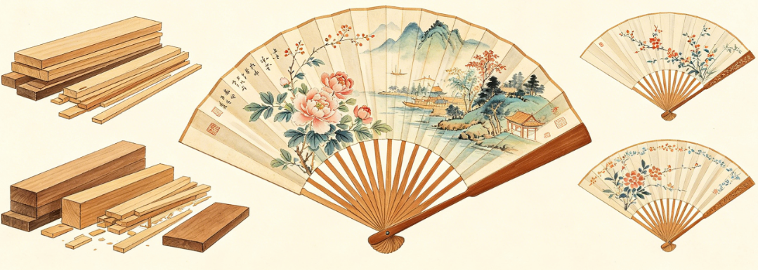 hand-painted wooden fans